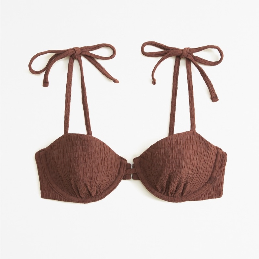 Brown Tie-Strap Underwire Bikini Top - Abercrombie